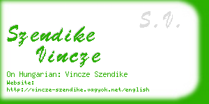 szendike vincze business card